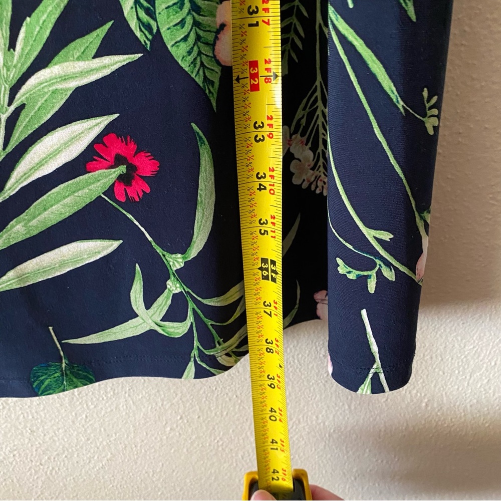 Tommy Hilfiger Floral Bell Sleeve Sky Captain Fern Blue Green Dress Size 16 - Picture 14 of 16